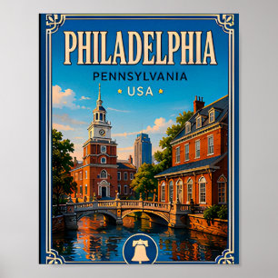 🔔 Philadelphia Pennsylvania Historisk resa 🔔 Poster