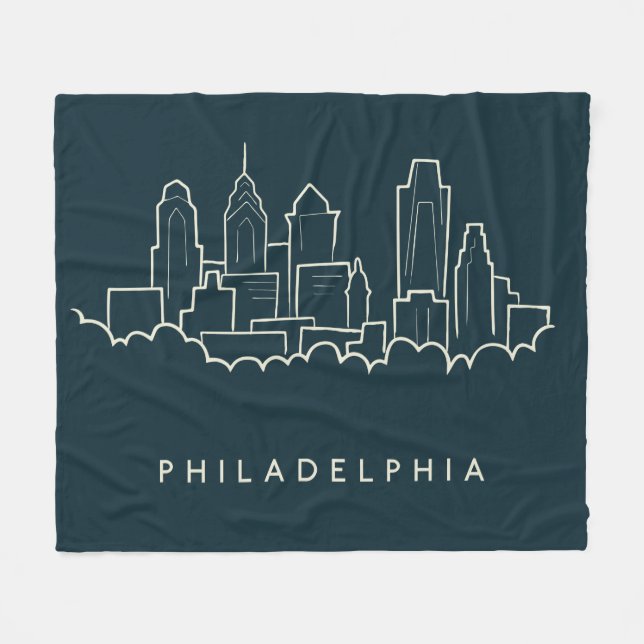 Philadelphia Pennsylvania horisont Fleecefilt (Framsidan (Horisontell))