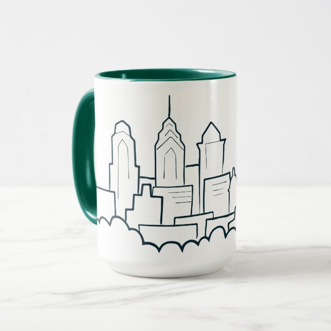 Philadelphia Pennsylvania horisont Mugg (Framsida vänster)