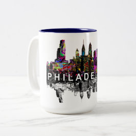 Philadelphia, Pennsylvania i graffiti Två-Tonad Mugg