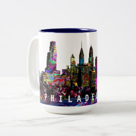 Philadelphia, Pennsylvania i graffiti Två-Tonad Mugg