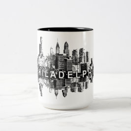 Philadelphia, Pennsylvania i svart Två-Tonad Mugg
