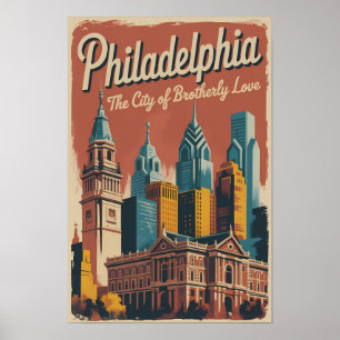 Philadelphia Pennsylvania Illustration Resa Konst Poster