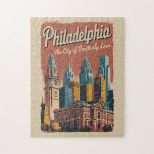 Philadelphia Pennsylvania Illustration Resa Konst Pussel