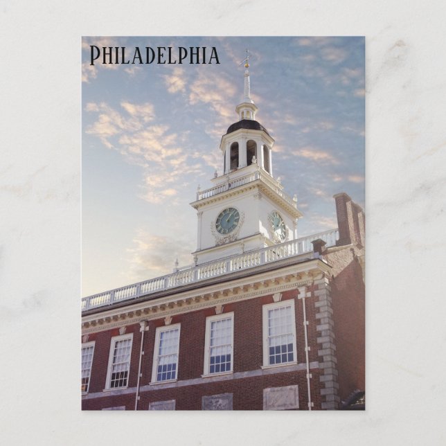 Philadelphia Pennsylvania Independence Hall Travel Vykort (Framsida)