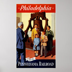 Philadelphia - Pennsylvania järnvägvintage posta Poster