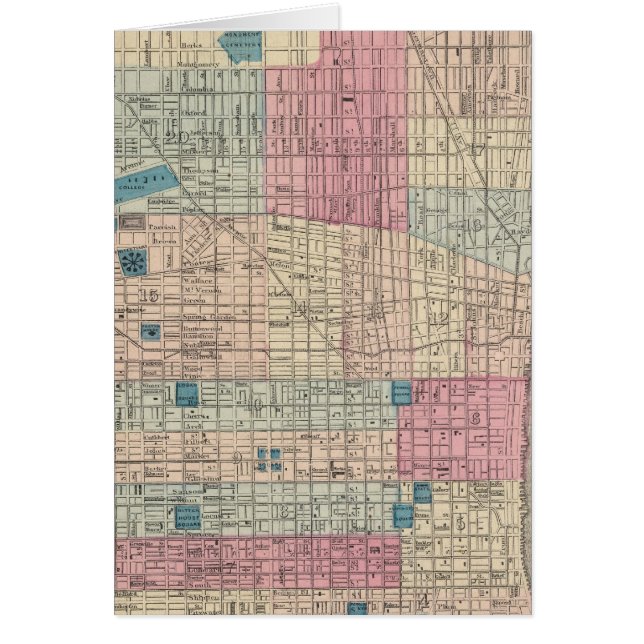 Philadelphia, Pennsylvania Karta Hälsningskort (Framsidan)