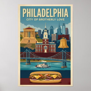 Philadelphia Pennsylvania kultur illustrationskons Poster