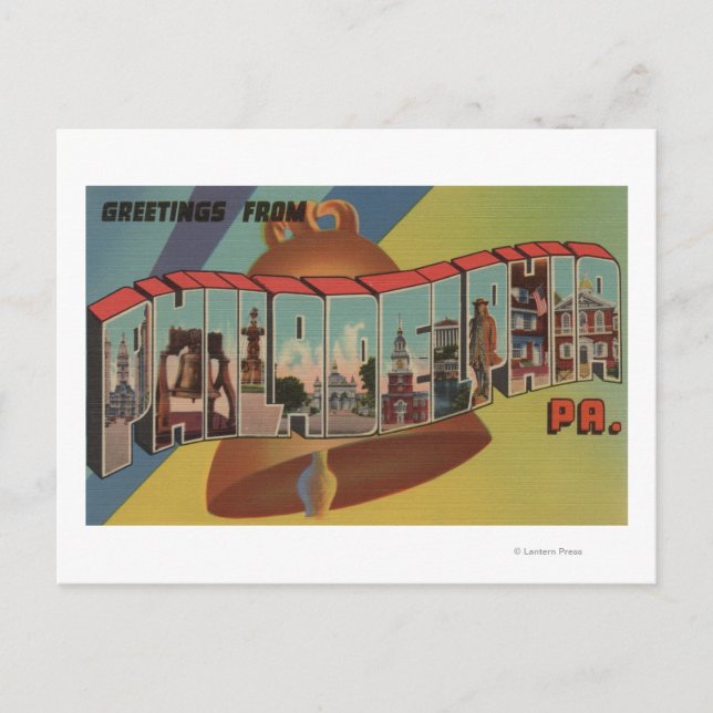 Philadelphia, Pennsylvania (Liberty Bell) Vykort (Framsida)