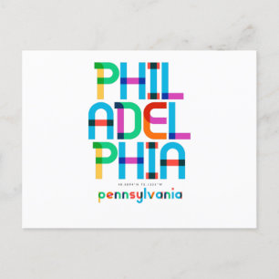 Philadelphia Pennsylvania Mid Century, Pop Art Vykort