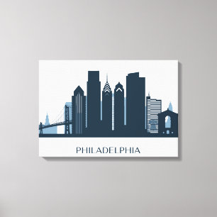 Philadelphia Pennsylvania Monochromatic stad Canvastryck