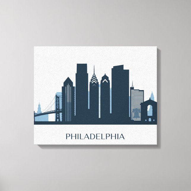 Philadelphia, Pennsylvania | Monokromatisk ort Canvastryck (Framsida)