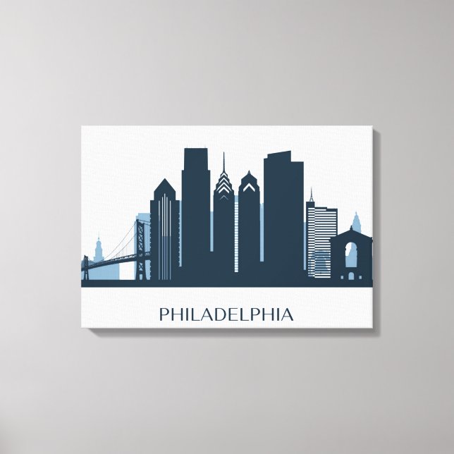 Philadelphia, Pennsylvania | Monokromatisk ort Canvastryck (Framsida)