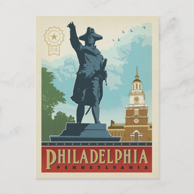 Philadelphia, Pennsylvania | Oberoende Hall Vykort (Framsida)