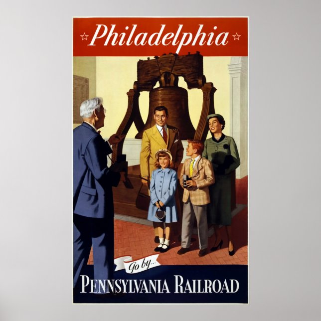 Philadelphia - Pennsylvania Railroad Vintage Poste Poster (Framsidan)