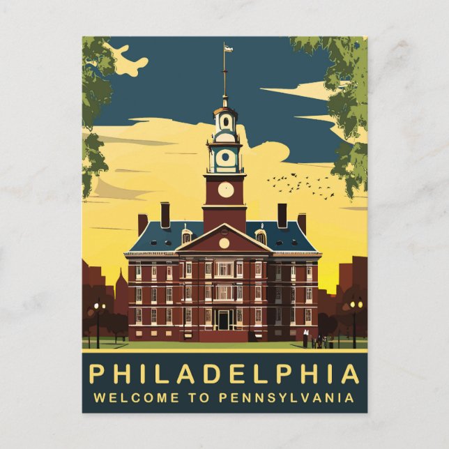 Philadelphia, Pennsylvania, Resa Vykort (Framsida)