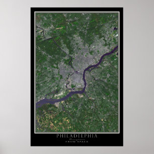 Philadelphia Pennsylvania Satellite Poster Karta