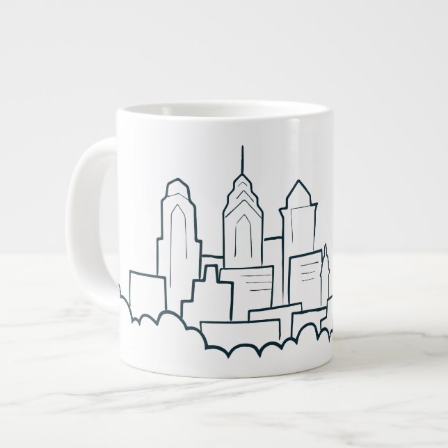 Philadelphia Pennsylvania Skyline Jumbo Mugg (Framsida vänster)