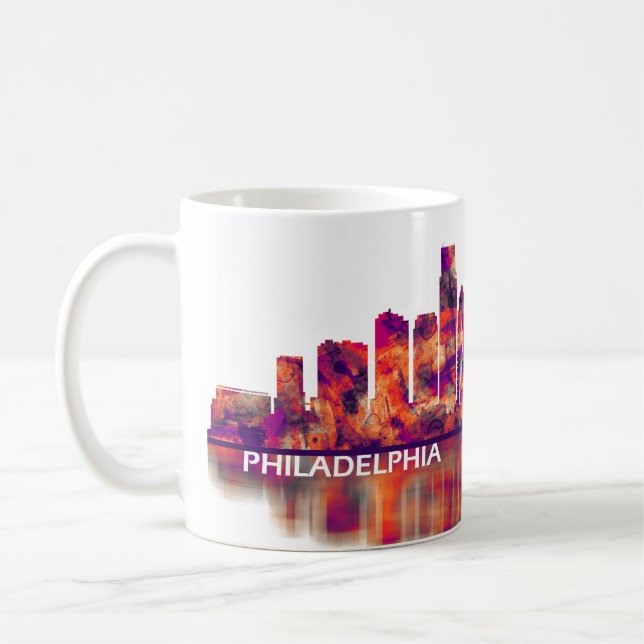 Philadelphia Pennsylvania Skyline Kaffemugg (Vänster)