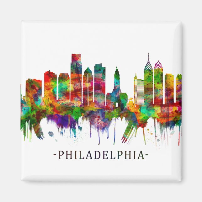 Philadelphia Pennsylvania Skyline Magnet (Framsidan)