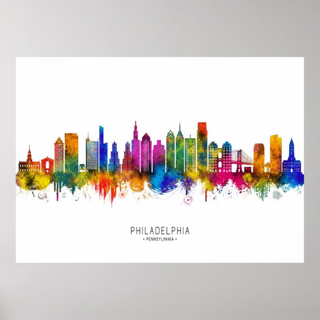 Philadelphia Pennsylvania Skyline Poster (Framsidan)