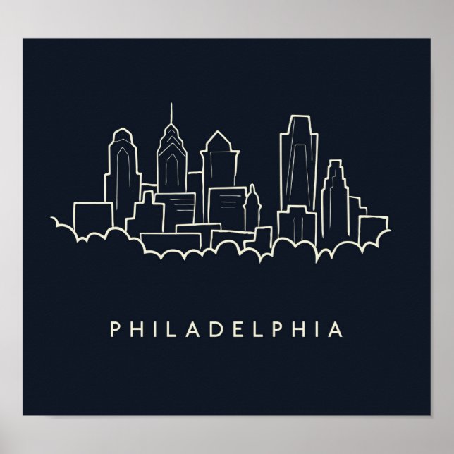 Philadelphia Pennsylvania Skyline Poster (Framsidan)