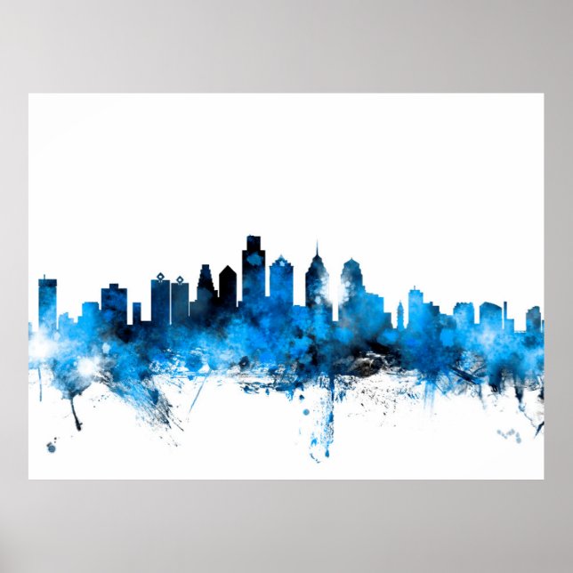 Philadelphia Pennsylvania Skyline Poster (Framsidan)
