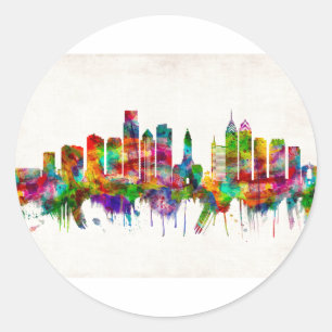 Philadelphia Pennsylvania Skyline Runt Klistermärke