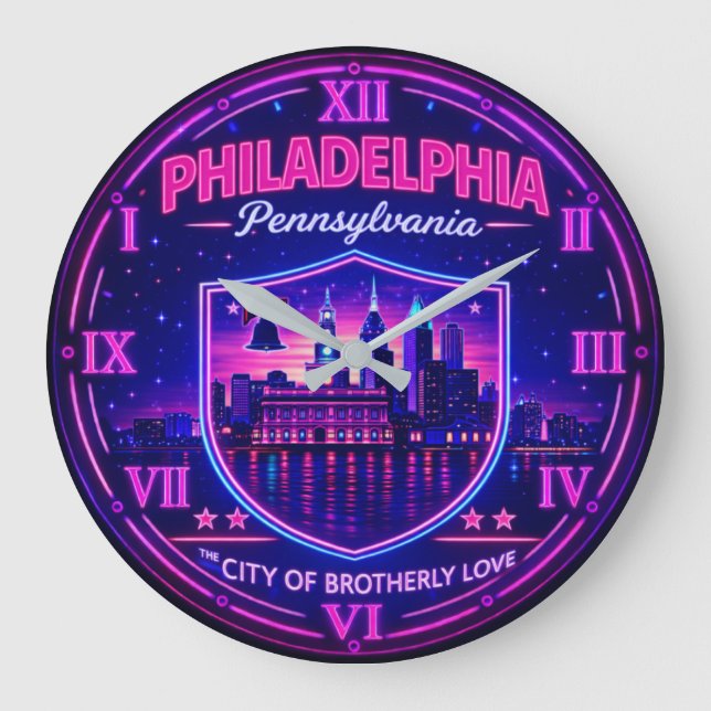 Philadelphia Pennsylvania Skyline  Stor Klocka (Framsida)