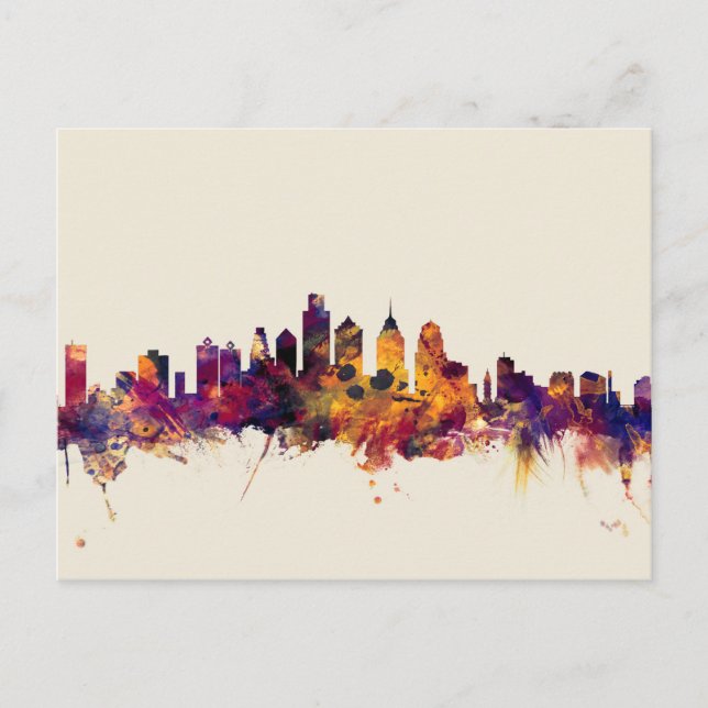 Philadelphia Pennsylvania Skyline Vykort (Framsida)
