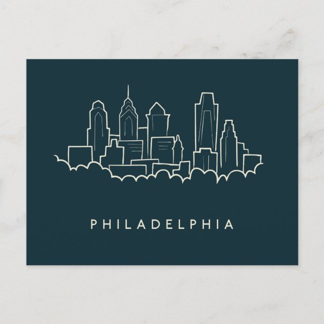 Philadelphia Pennsylvania Skyline Vykort (Framsida)