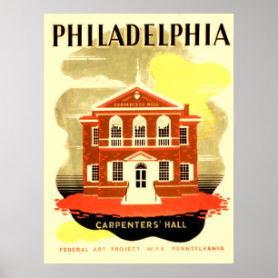 Philadelphia Pennsylvania snickare Hall Poster
