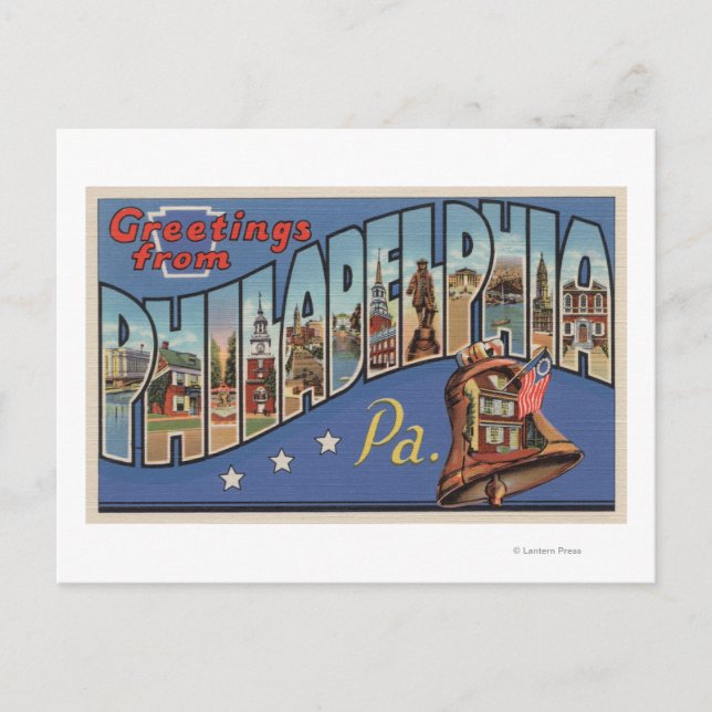 Philadelphia, Pennsylvania - Stora Brev Vykort (Framsida)