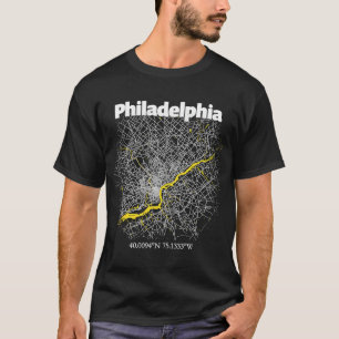 Philadelphia Pennsylvania Street Karta Hometown Pr T Shirt