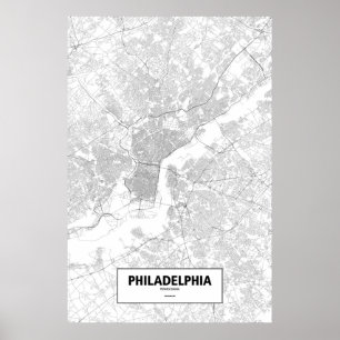 Philadelphia Pennsylvania (svarten på vit) Poster