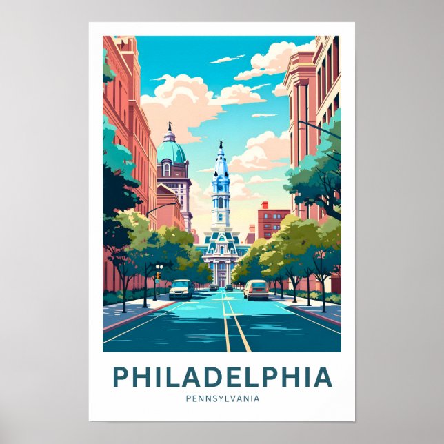 Philadelphia Pennsylvania Travel Skriv ut Poster (Framsidan)