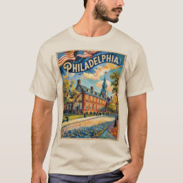 Philadelphia Pennsylvania US Retro Van Gogh Travel T Shirt