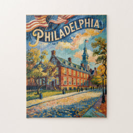 Philadelphia Pennsylvania USA Retro Van Gogh Resa Pussel