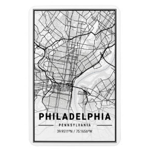 Philadelphia Pennsylvania USA Travel City Karta Magnet