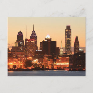 Philadelphia, Pennsylvania vid solnedgången Vykort