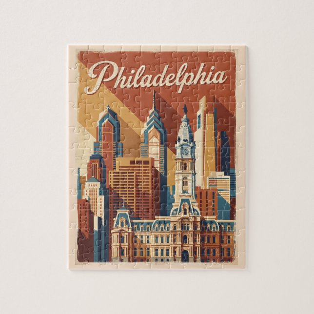 Philadelphia Pennsylvania Vintage Resa Pussel (Vertikal)