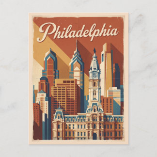Philadelphia Pennsylvania Vintage Resa Vykort