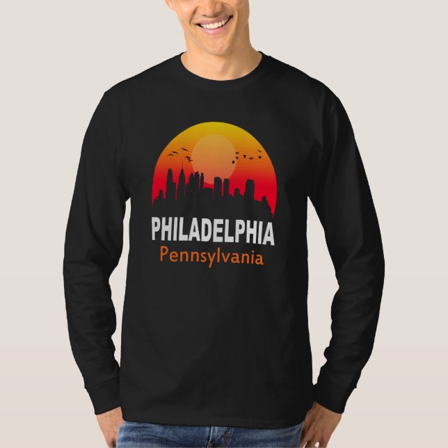Philadelphia Pennsylvania Vintage Retro City State T Shirt (Framsida)