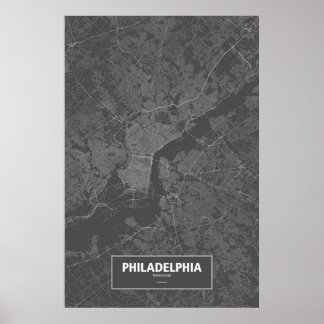 Philadelphia, Pennsylvania (vit på svart) Poster