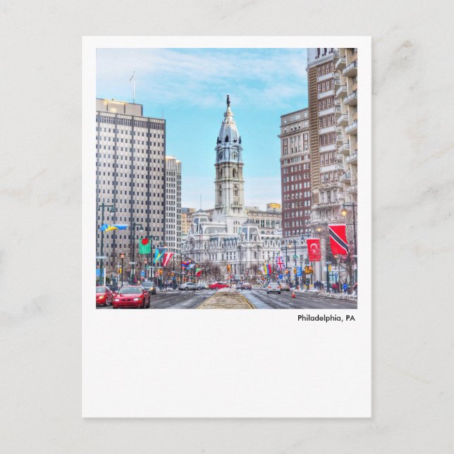 Philadelphia Post Card-City Hall Vykort (Framsida)