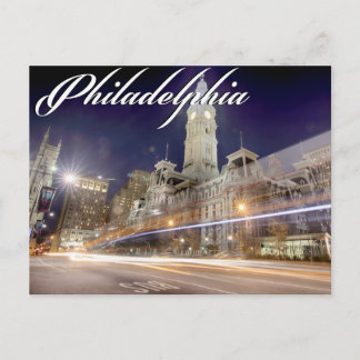 Philadelphia-postkortet " City Hall at Night" Vykort