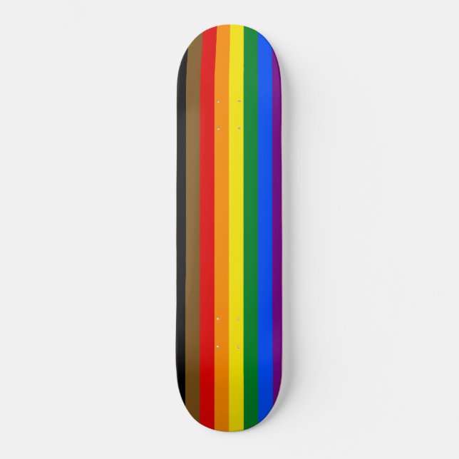 Philadelphia-Pridet Flagga HGBTQ Mini Skateboard Bräda 18,5 Cm (Framsida)