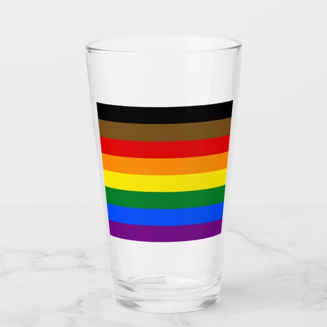 Philadelphia-Pridet Flagga LGBTQ Glaskopp (Framsida)