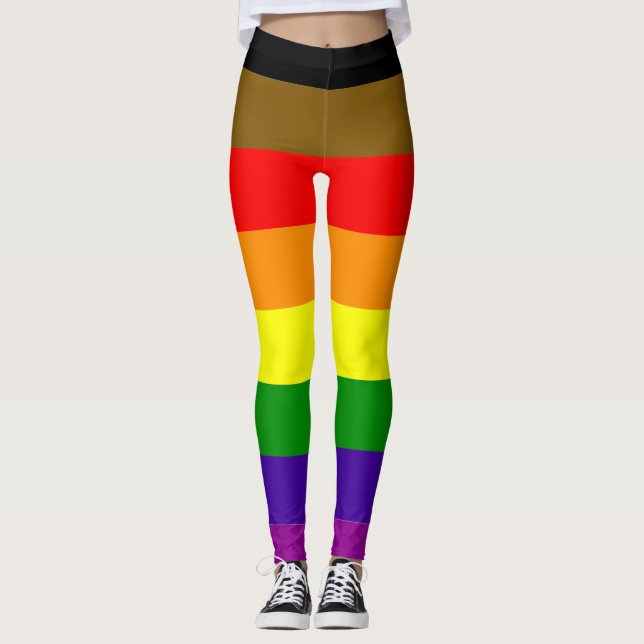 Philadelphia-Pridet Flagga Rainbow Stripe LGBT Leggings (Framsida)