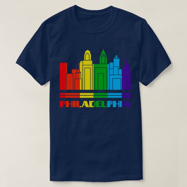 Philadelphia-Pridet Philadelphia LGBT-gåva S T Shirt (Design framsida)